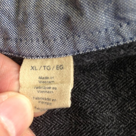 Dockers Thick Cotton Shirt Elbow Patches Flip Cuffs Gray - Great Condition - XL - Picture 4 of 9